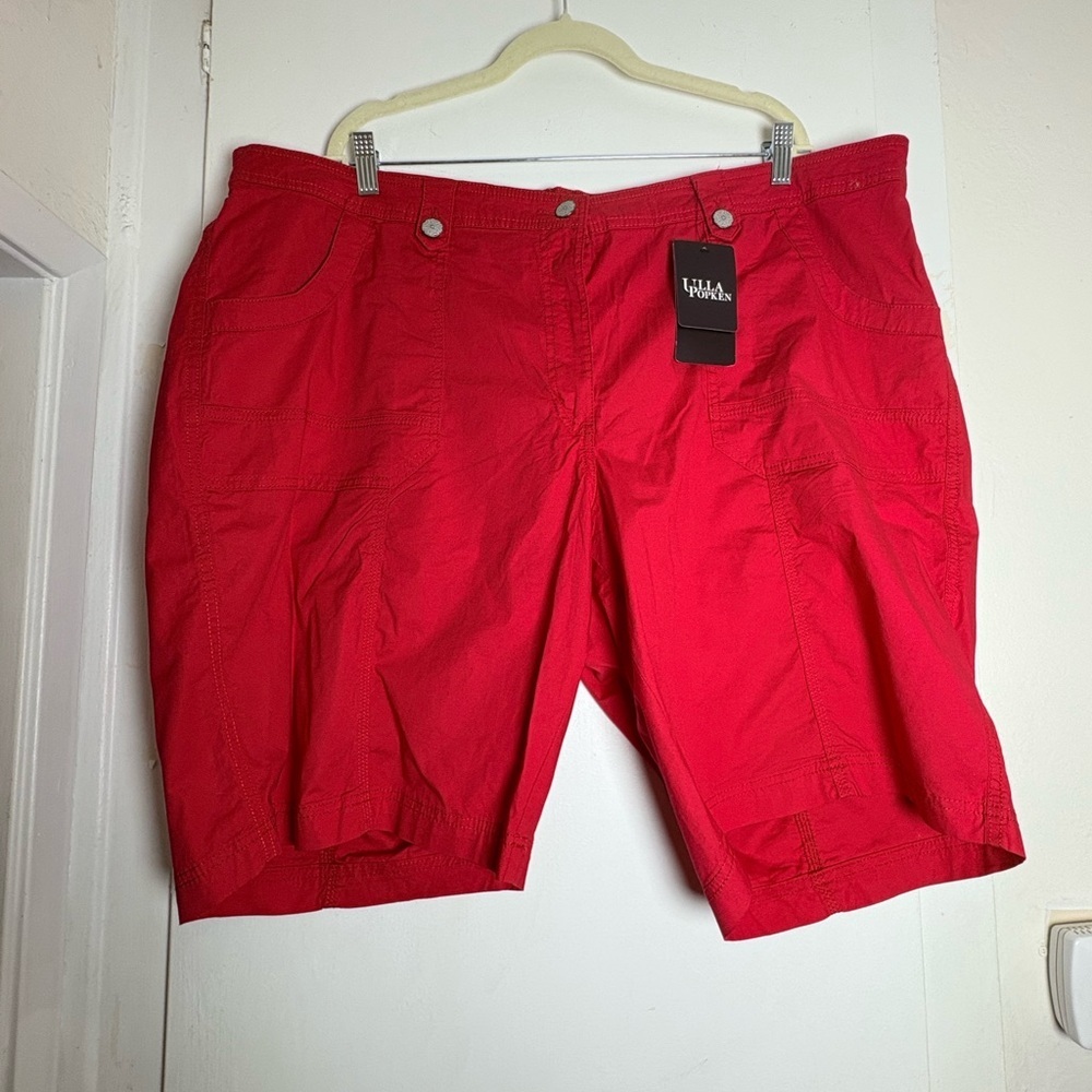 NWT Ulla Popken Women's Red Shorts Shorts Size 24W